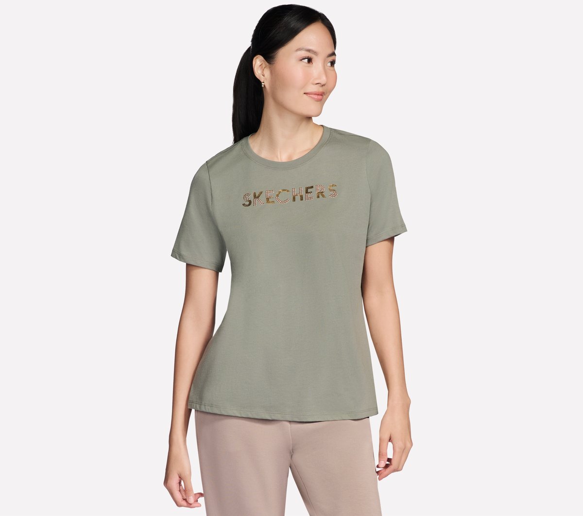 Dazzle Short Sleeve Tee — TAUPE / OLIVE