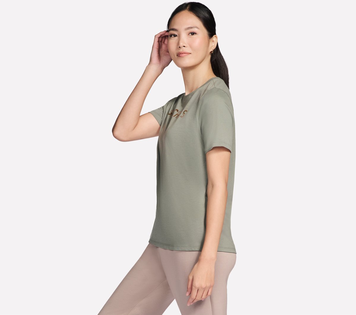 Dazzle Short Sleeve Tee — TAUPE / OLIVE
