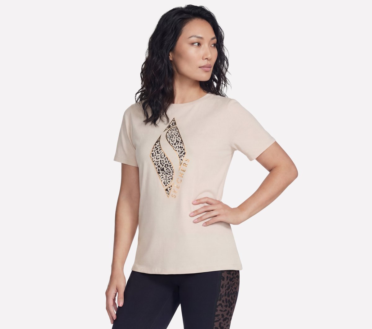 Diamond Cheetah Short Sleeve Tee — NATURAL / TAN