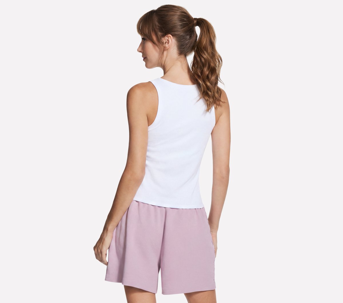 GO WALK Luxe Rib Tank — WHITE