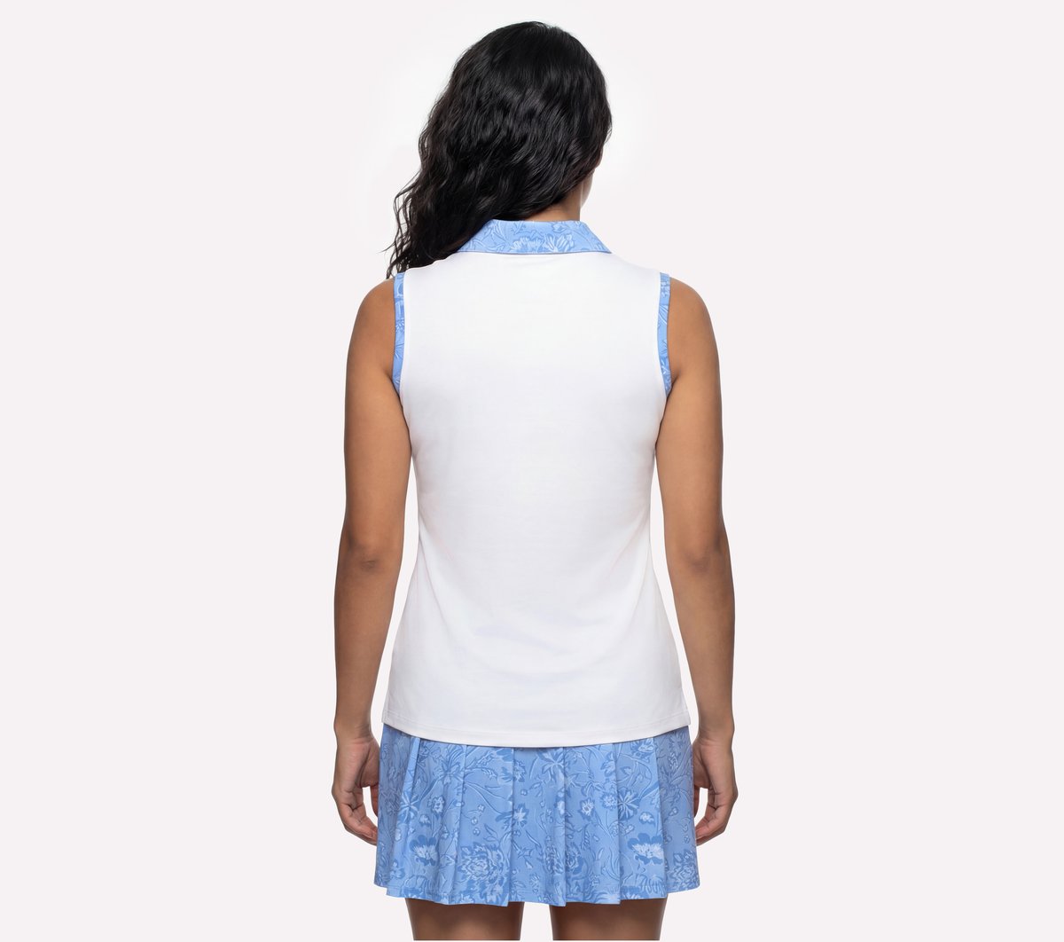 Fairway Polo Tank — GRAY / LIGHT BLUE