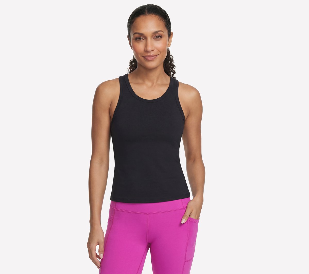 GO WALK Shelf Bra Tank — BLACK