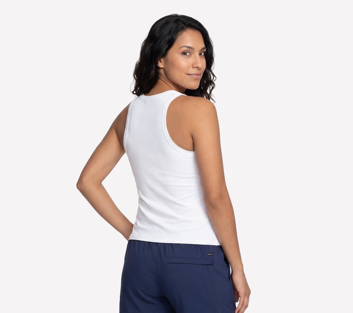 GO WALK Shelf Bra Tank — WHITE