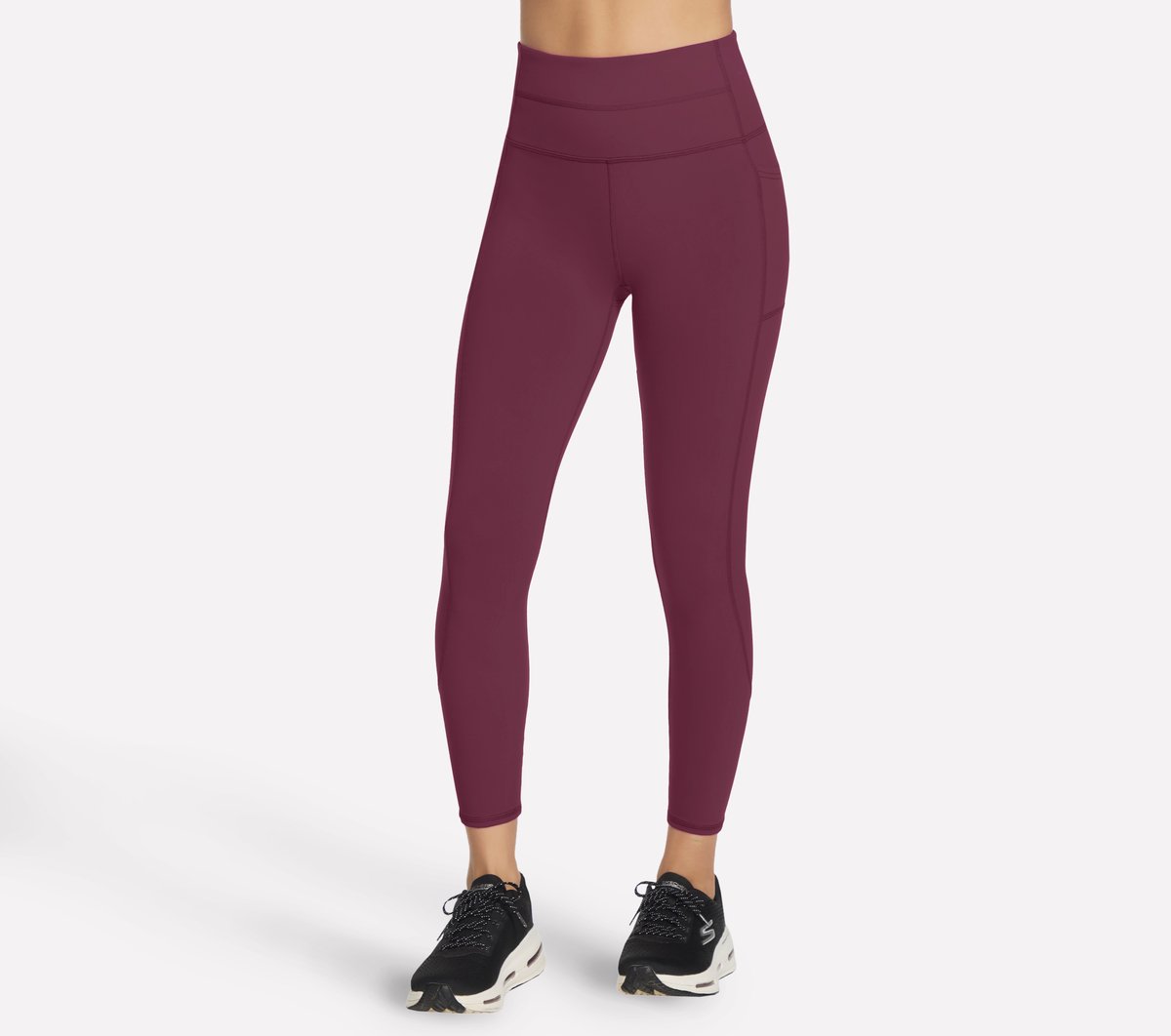 Skechers GO WALK High Waisted 7/8 Legging — BURGUNDY / PINK
