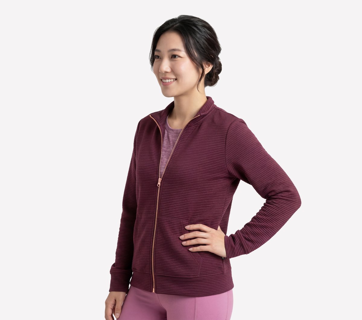 GO WALK Everywhere Jacket — BURGUNDY / PINK