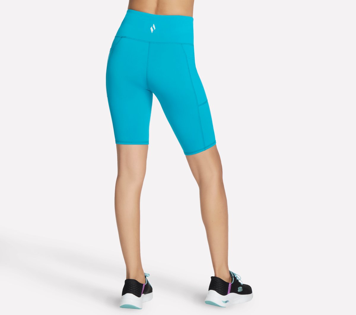 GO WALK High Waisted 10 Inch Bike Short — NAVY / GREEN