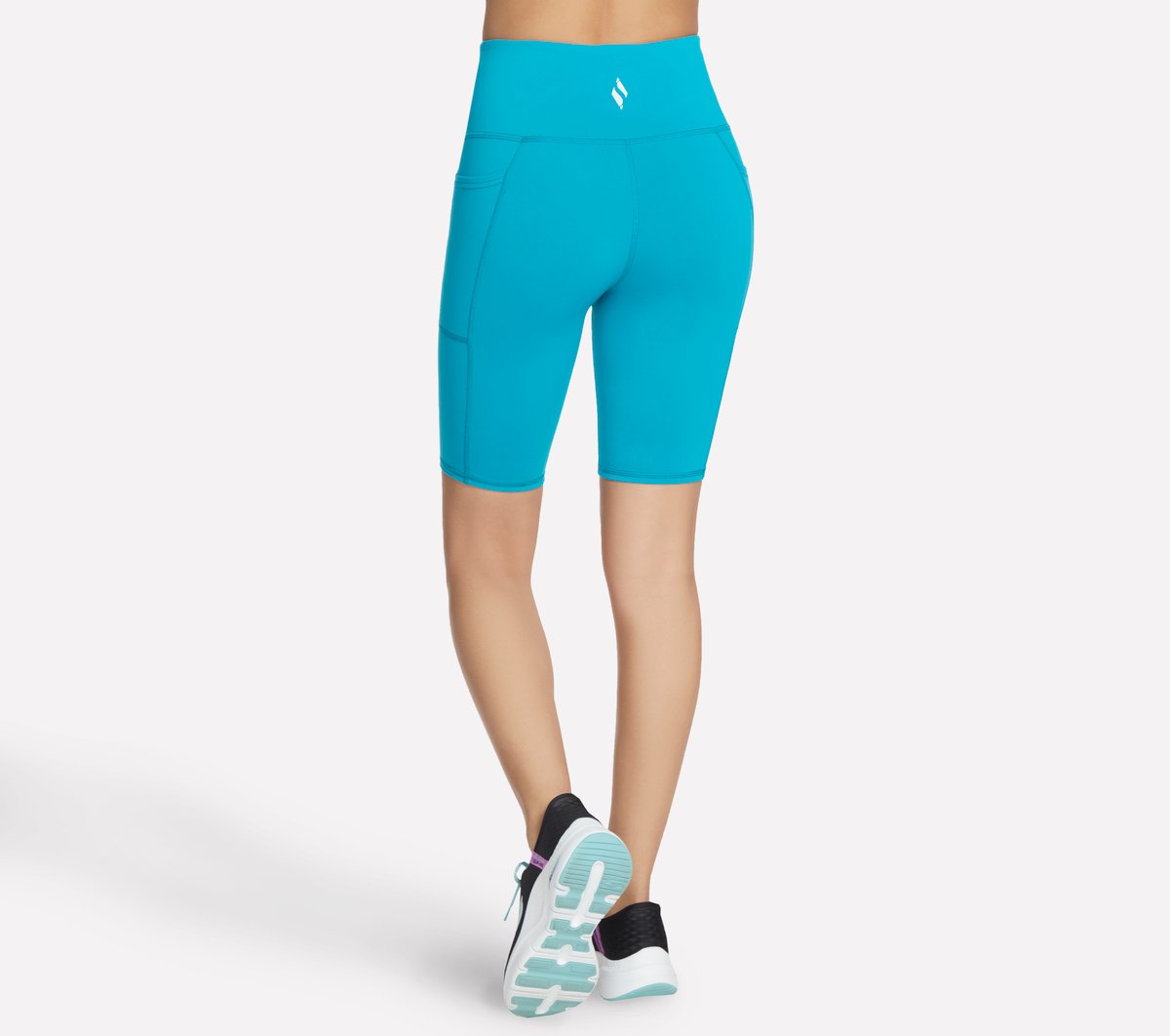 GO WALK High Waisted 10 Inch Bike Short — NAVY / GREEN