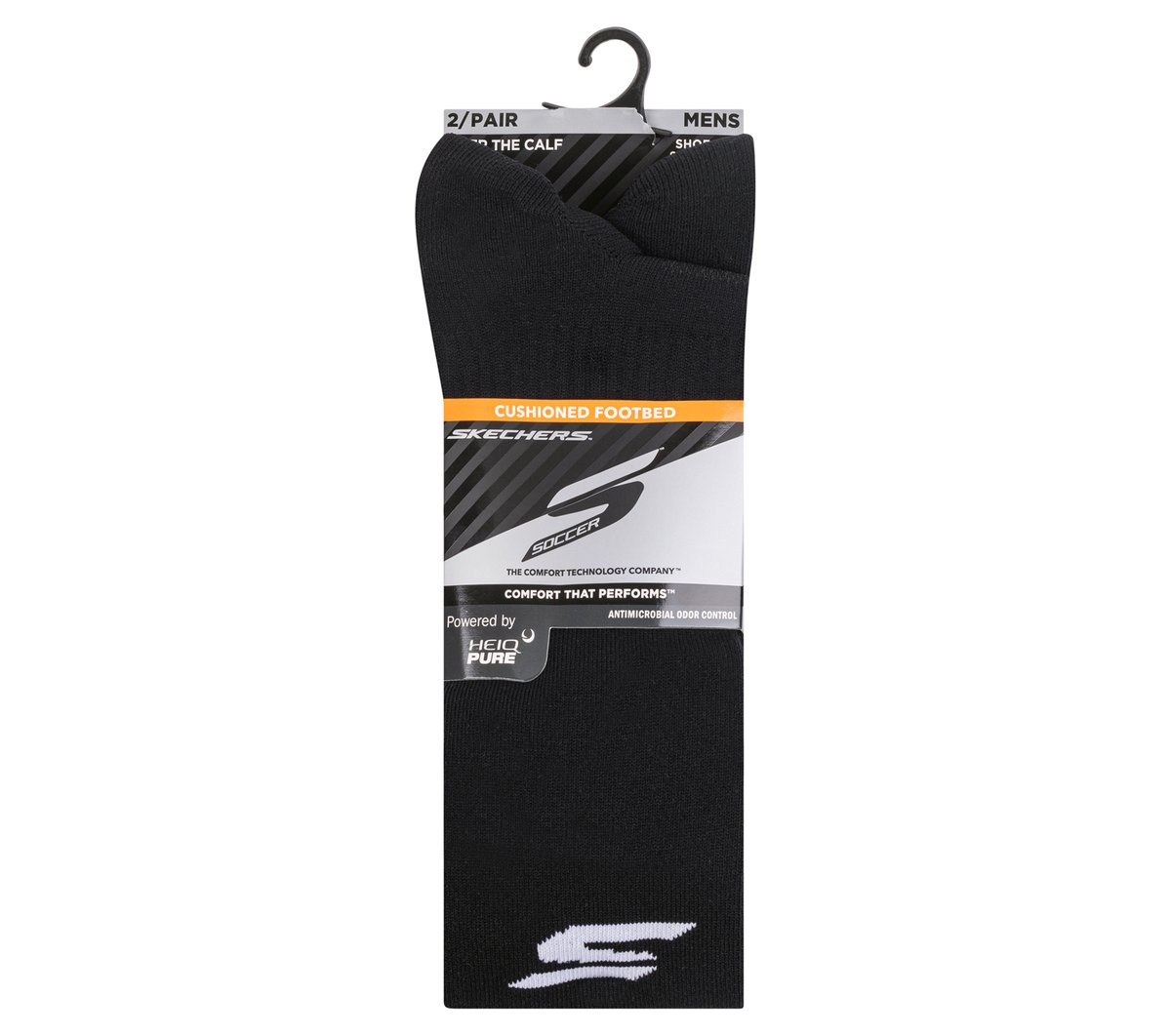 2 Pack Men's Performance Soccer Over The Knee Socks — BLACK