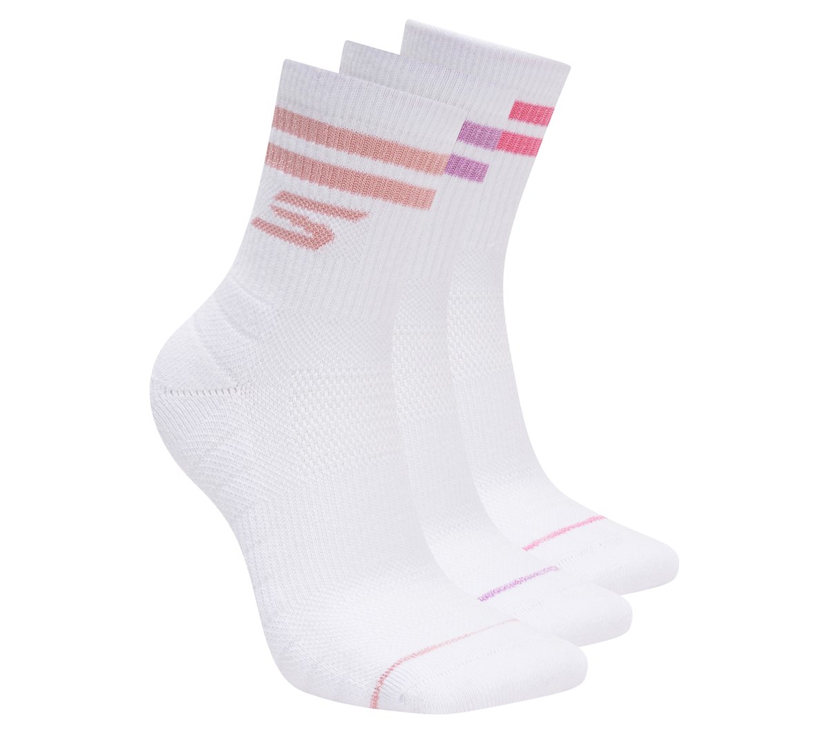 3 Pack Women's Performance Pickleball Varsity Stripe Low Crew Socks