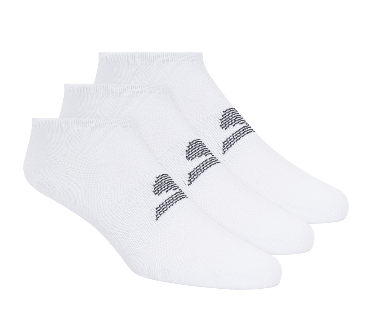 3 Pack No Show Stretch Socks — WHITE