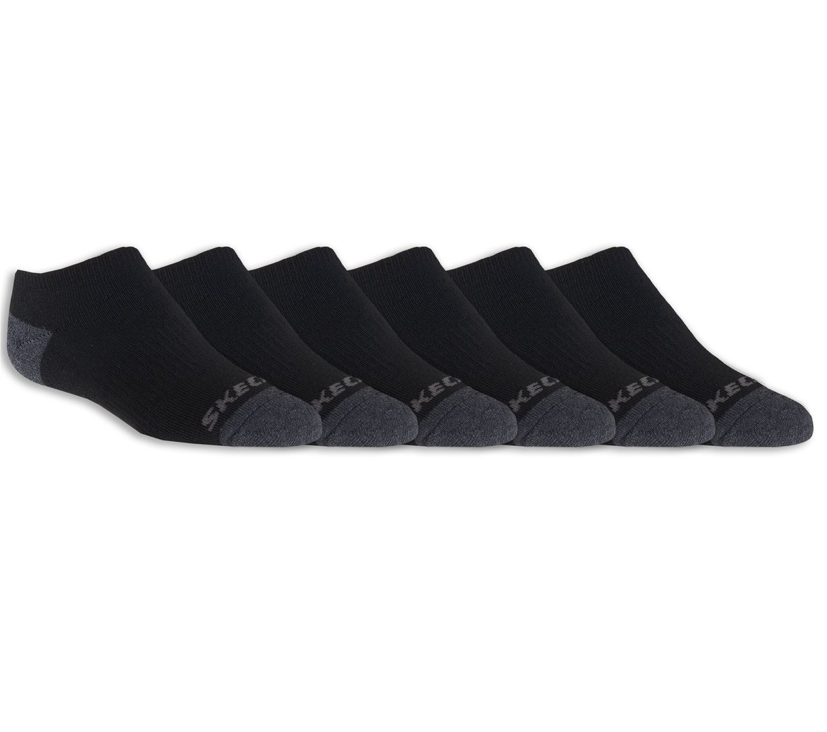6 Pack Boys' No Show Socks — BLACK
