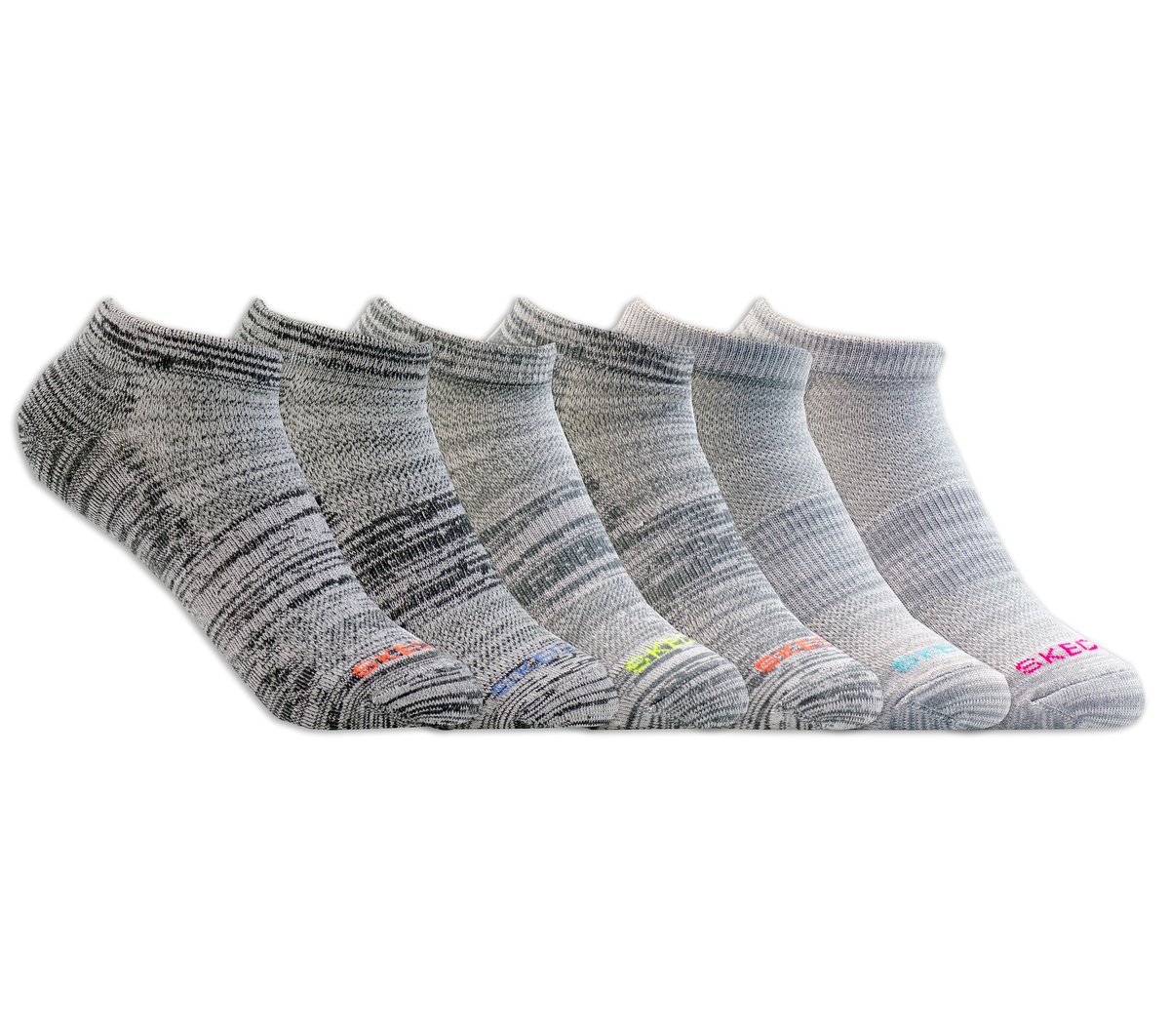 6 Pack Women's Low Cut Sport Stripe Socks — GRAY