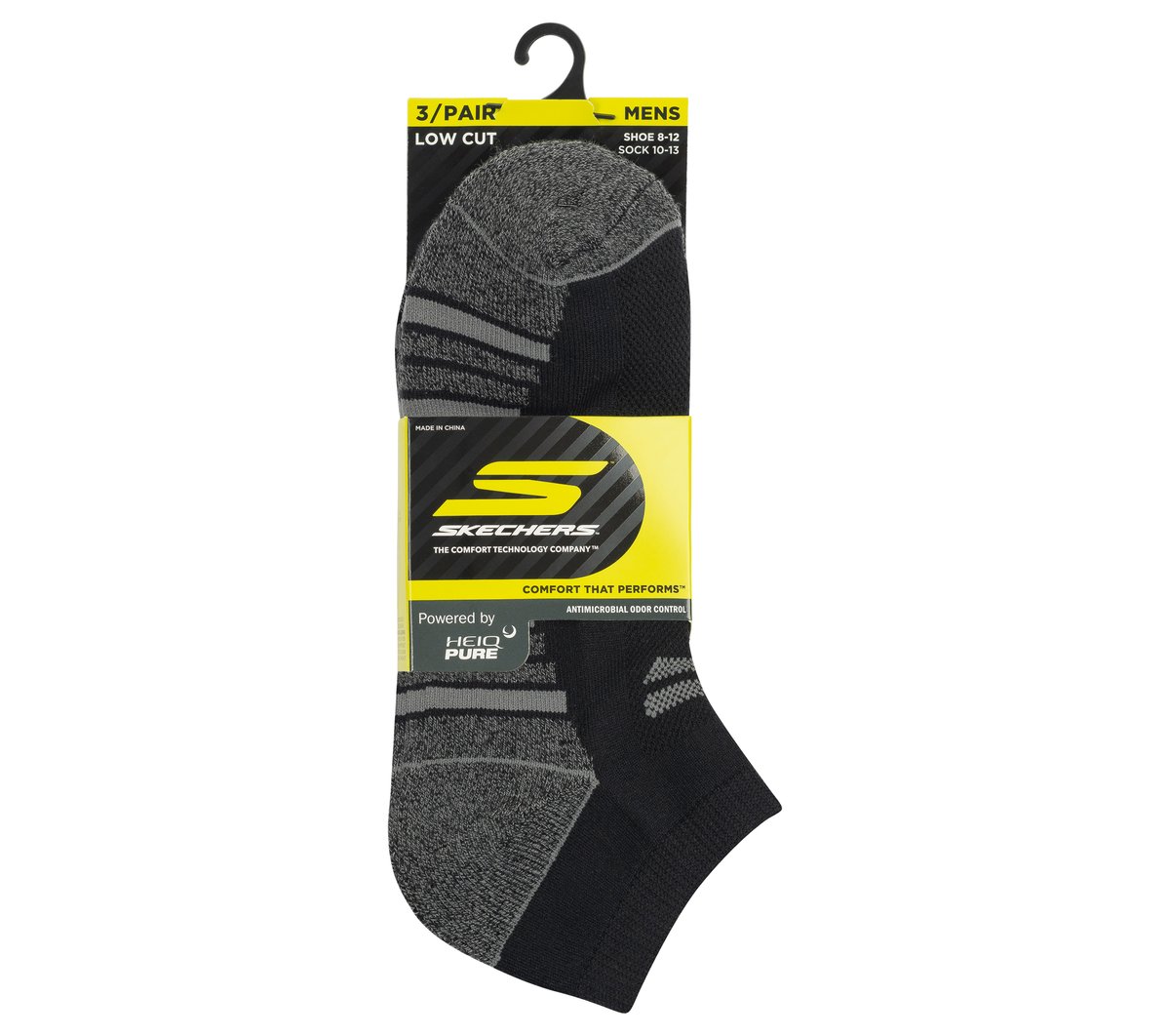3 Pack Men's Half Terry Low Cut Socks — BLACK