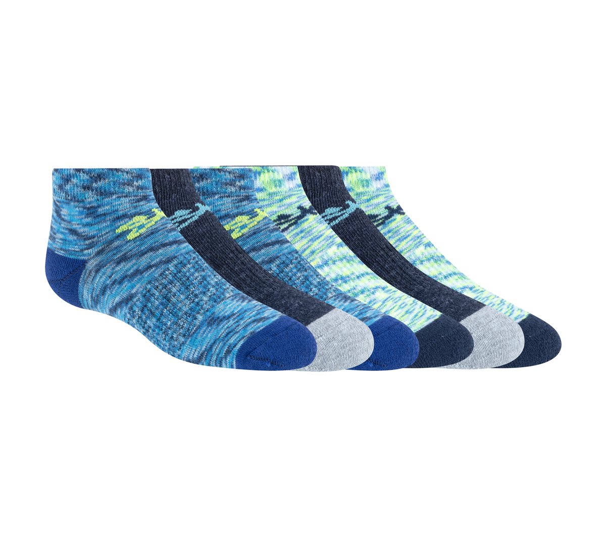 6 Pack Space Dye Low Cut Socks — BLUE
