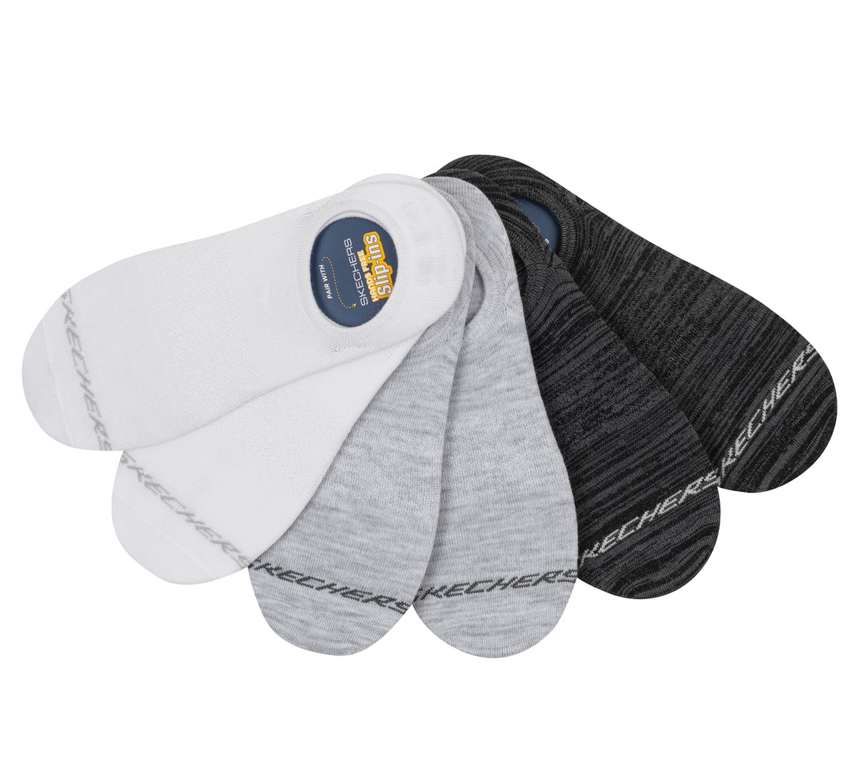 6 Pack Men's Sneaker Liner Socks — WHITE / BLACK