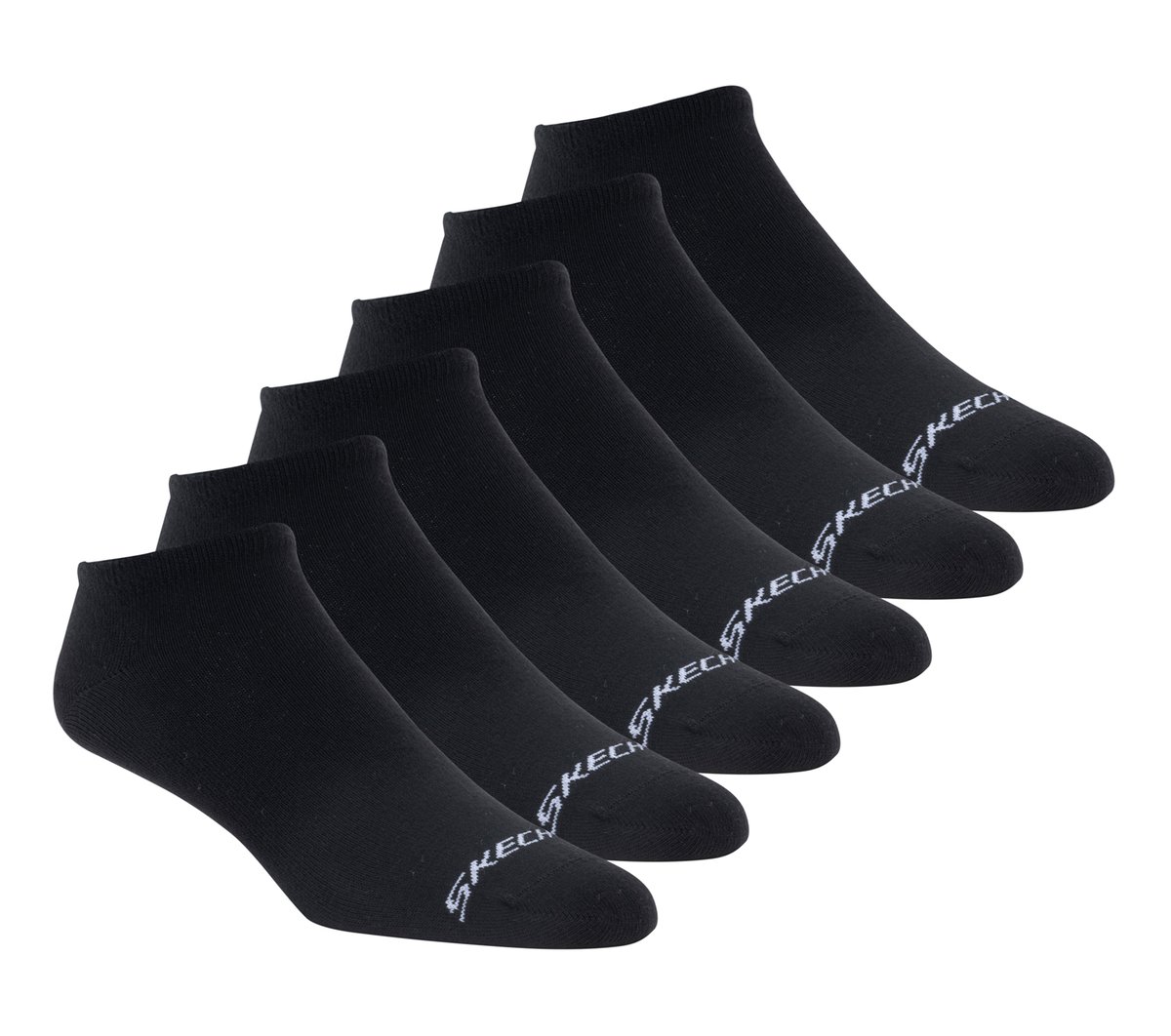 6 Pack Men's Cotton No Show Socks — BLACK