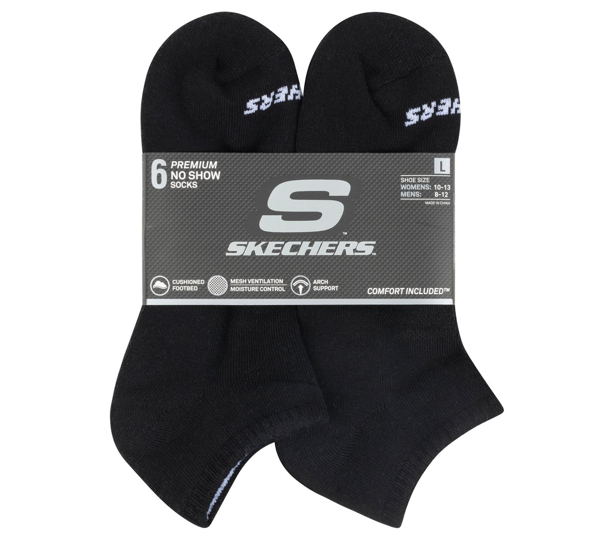 6 Pack Core Low Cut Large Socks — BLACK
