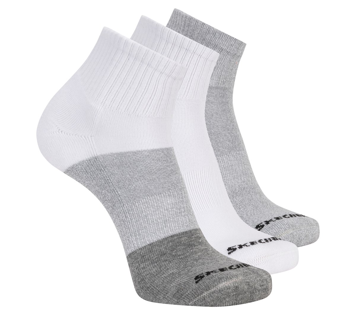 3 Pack Men's Colorblock Quarter Socks — GRAY