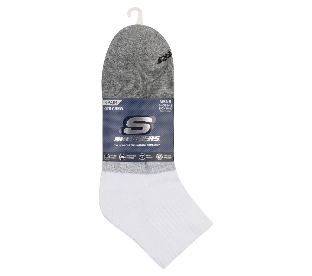 3 Pack Men's Colorblock Quarter Socks — GRAY