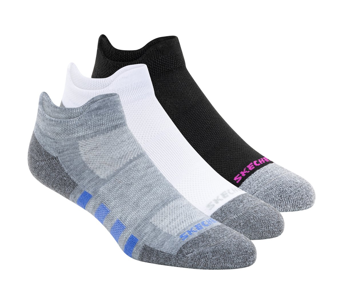Work: Lowcut Heel Tab Socks - 3 Pack — GRAY / BLACK