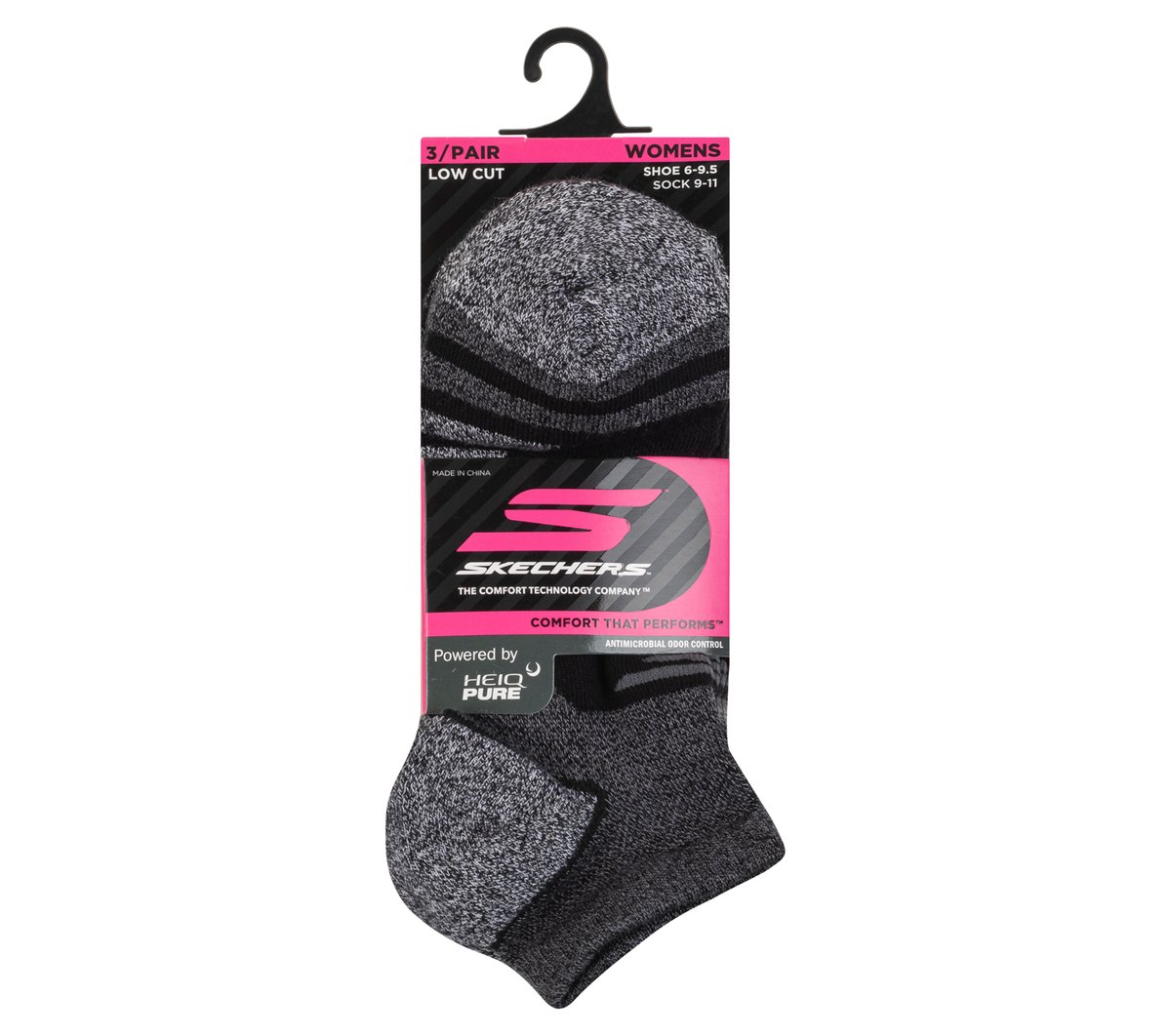 3 Pack Women's Performance Low Cut Running Socks — BLACK / GRAY