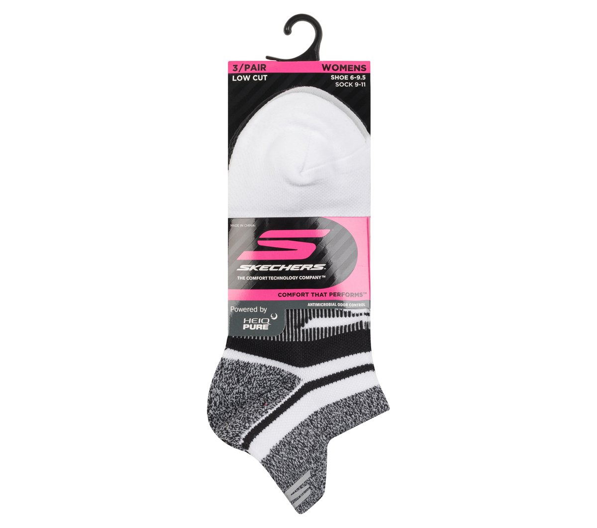 3 Pack Women's Performance Low Cut Running Heel Tab Socks — WHITE / GRAY