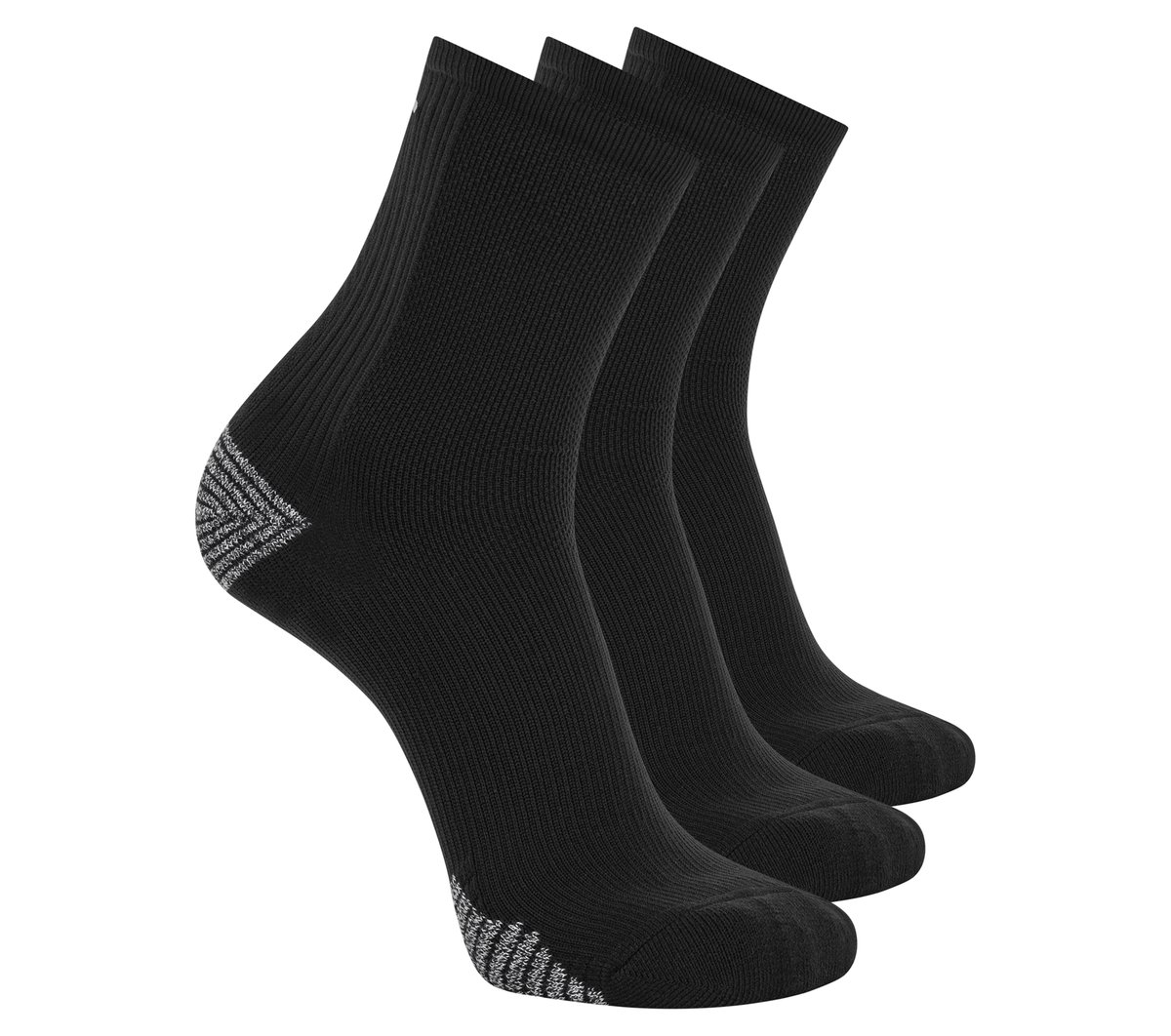 3 Pack Men's Performance Running High Quarter Socks — BLACK