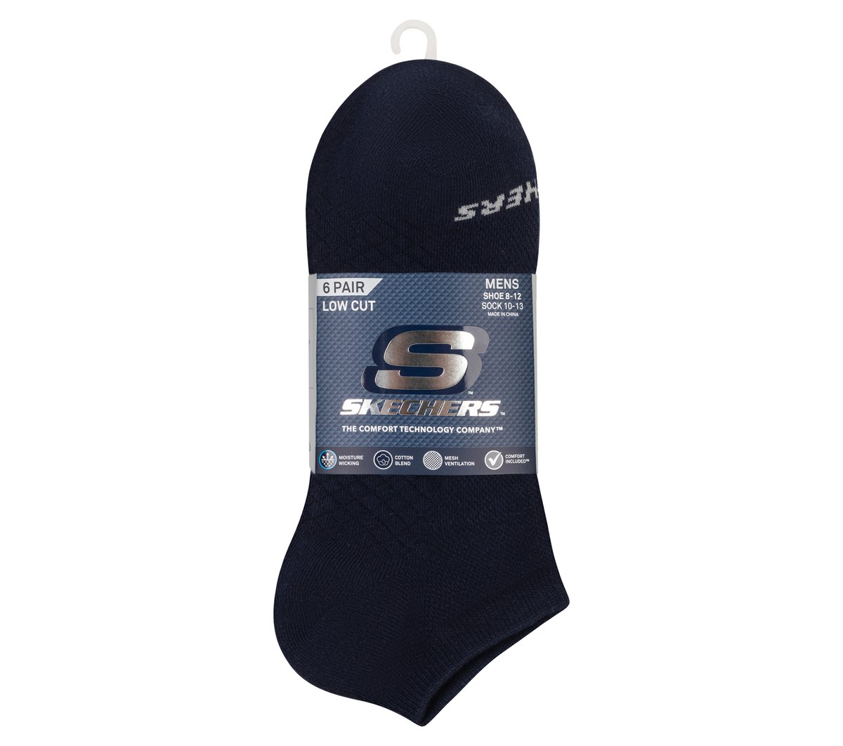 6 Pack Men's Low Cut Texture Knit Socks — NAVY