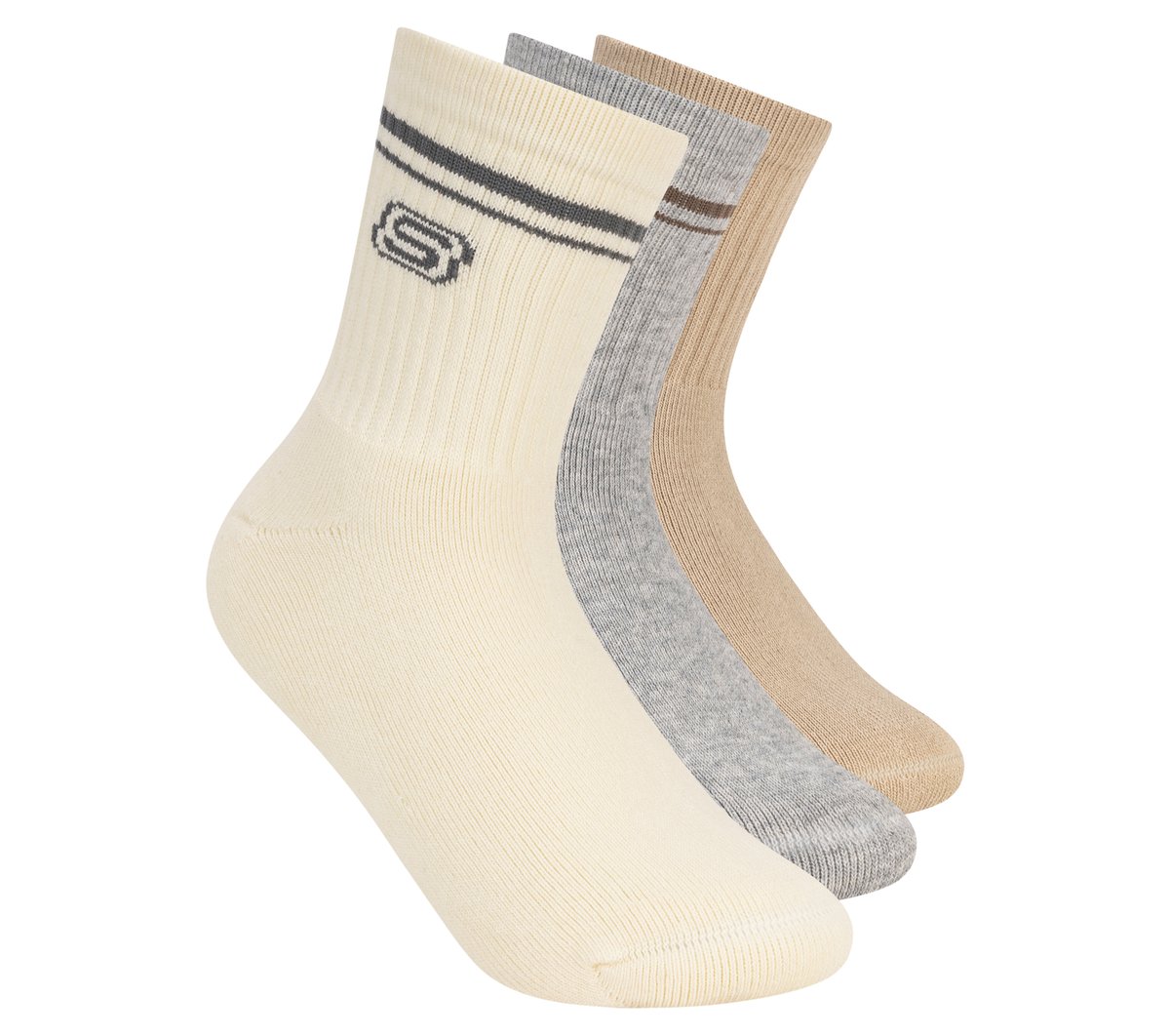 3 Pack Boys' Low Crew Socks — NATURAL / MULTI