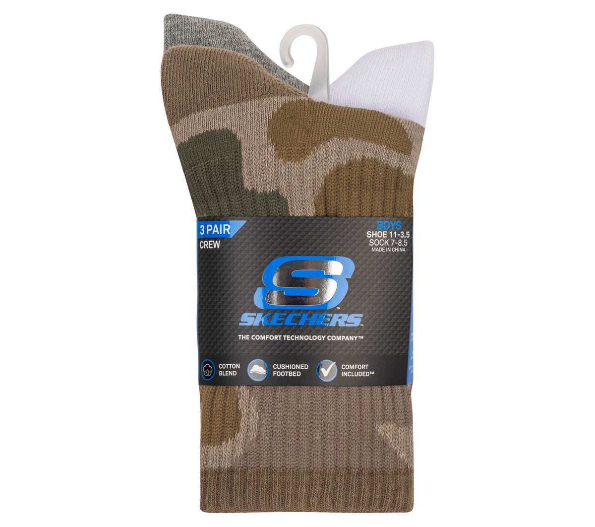 3 Pack Boys' Crew Camo Socks — CAMOUFLAGE