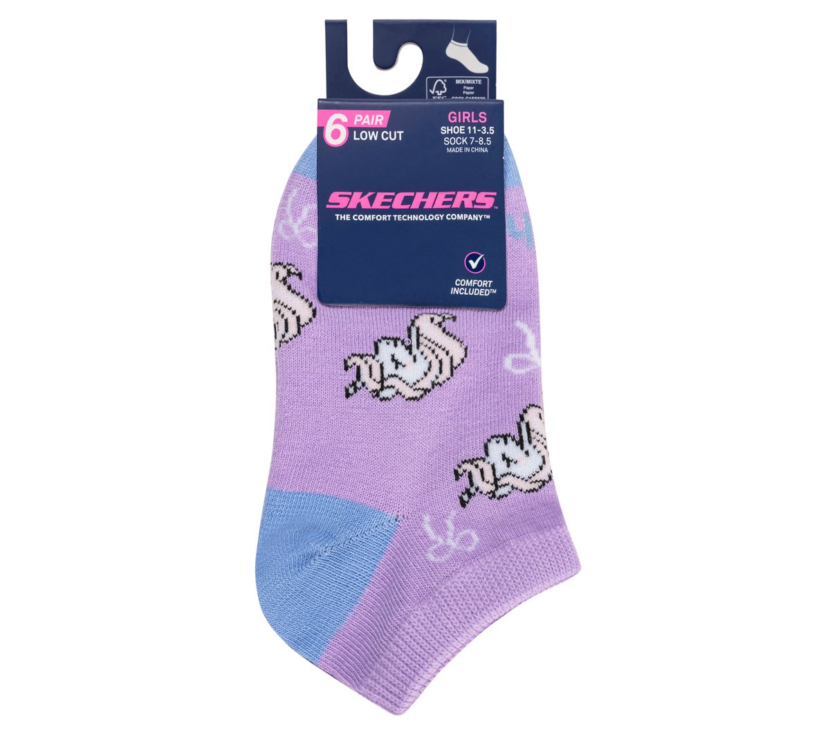 6 Pack Unicorn Bow Socks