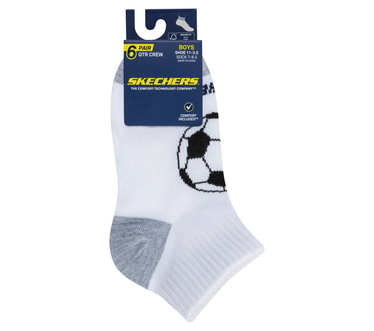 6 Pack Sports Quarter Crew Socks