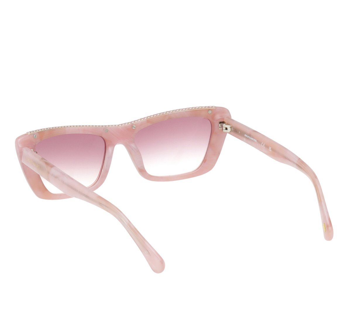 Elevated Cateye Marble Gradient Sunglasses — PINK