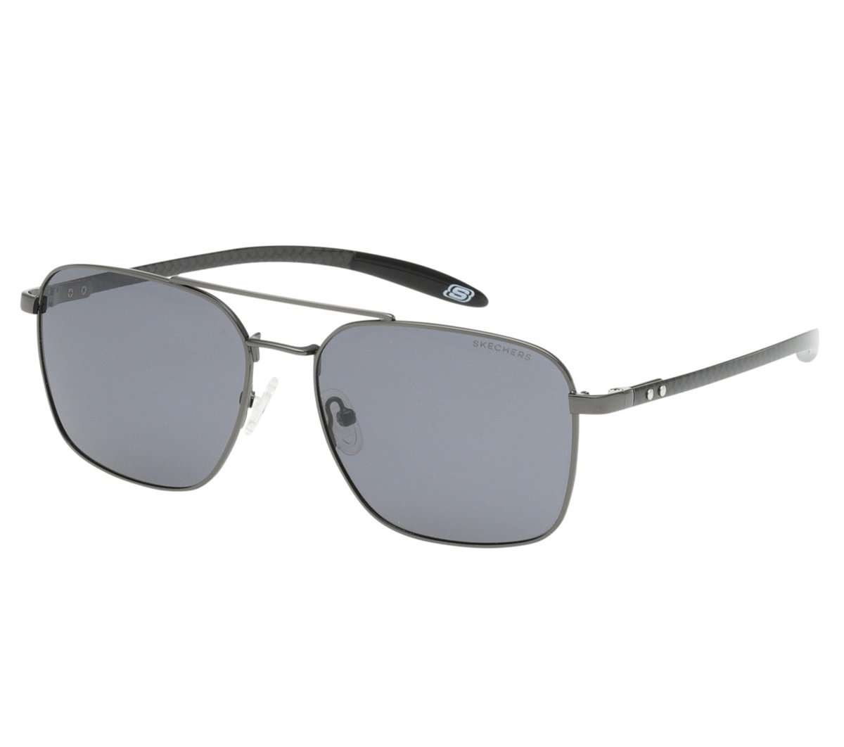 Elevated Square Satin Sunglasses — BLACK