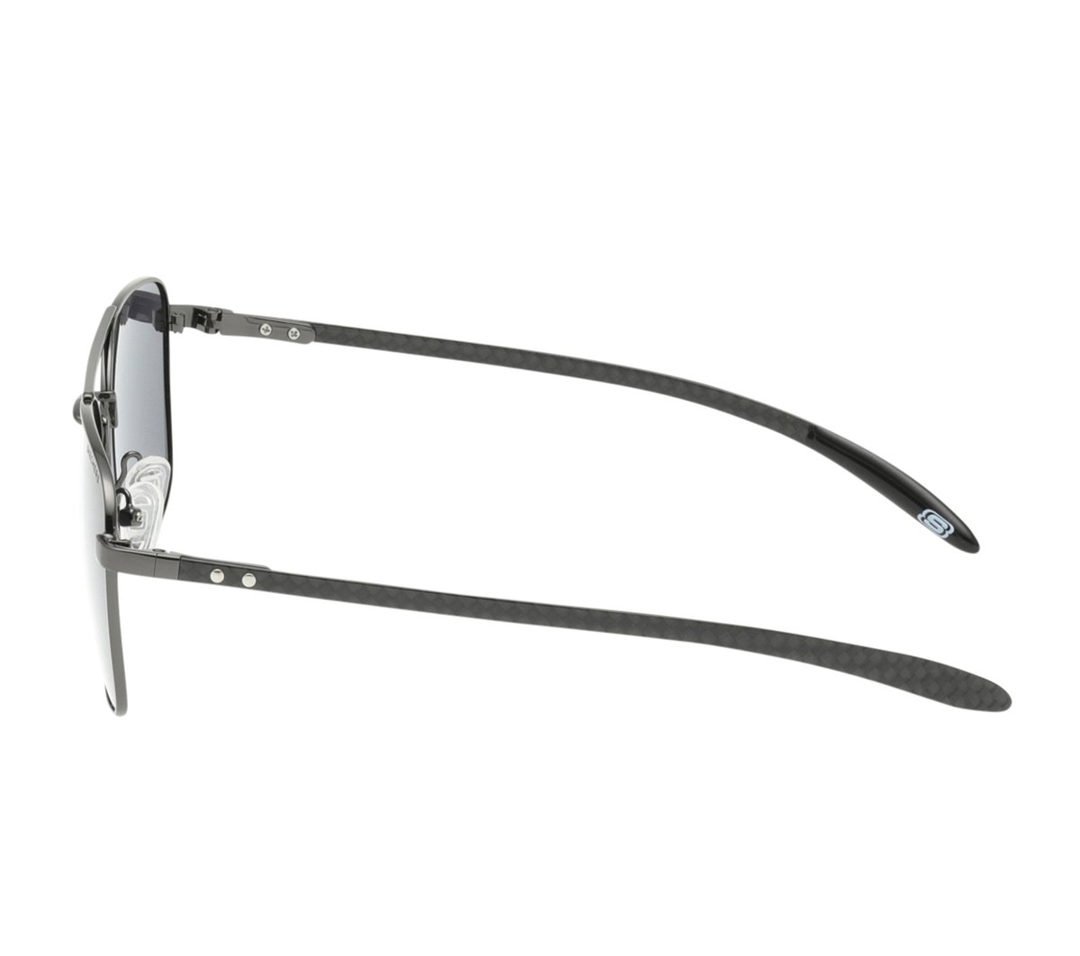 Elevated Square Satin Sunglasses — GUNMETAL