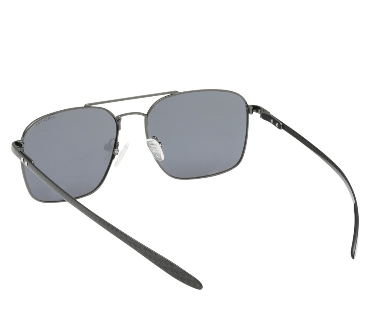Elevated Square Satin Sunglasses — GUNMETAL