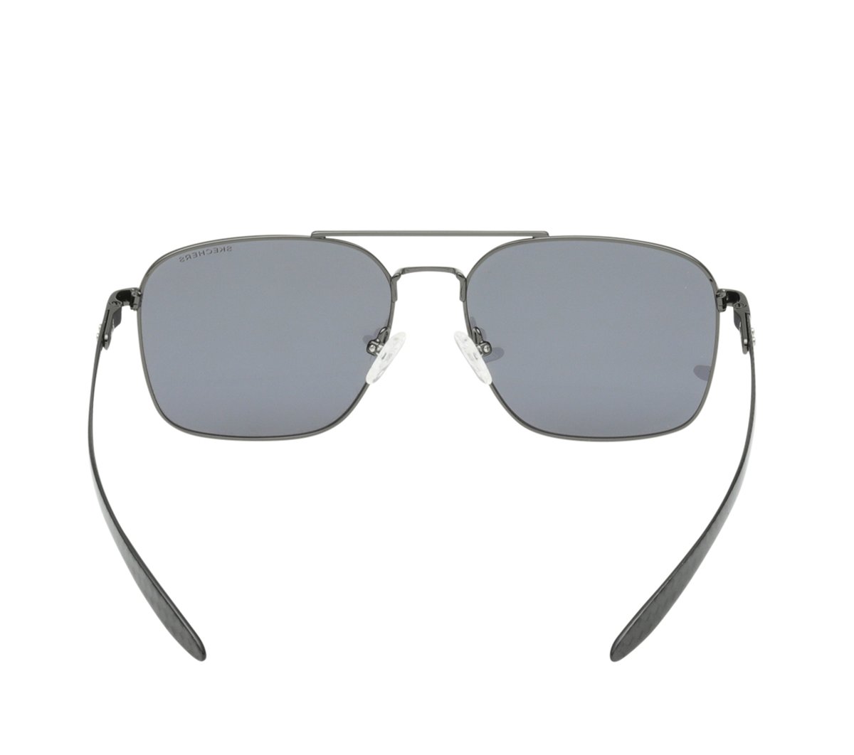 Elevated Square Satin Sunglasses — GUNMETAL
