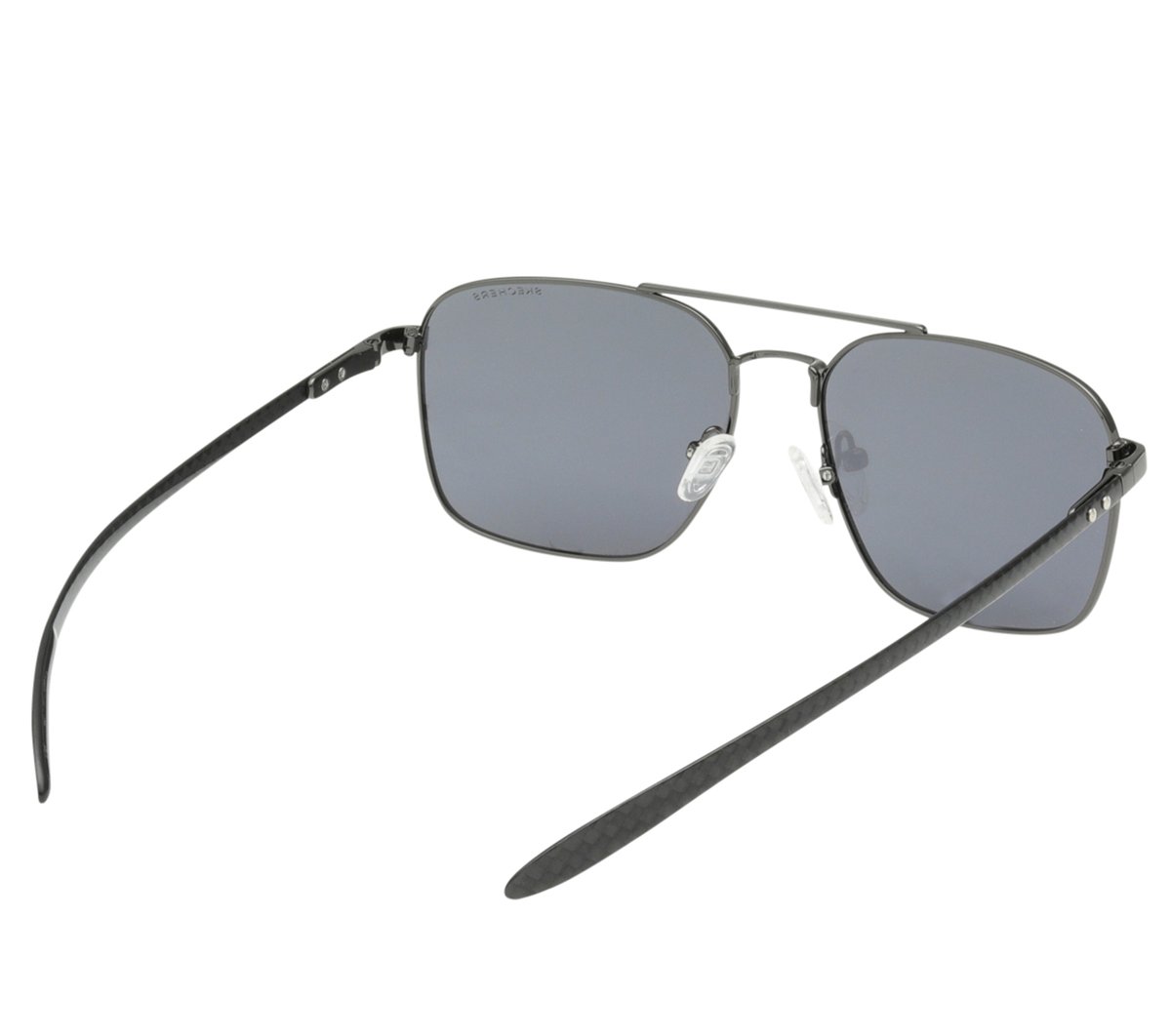 Elevated Square Satin Sunglasses — GUNMETAL