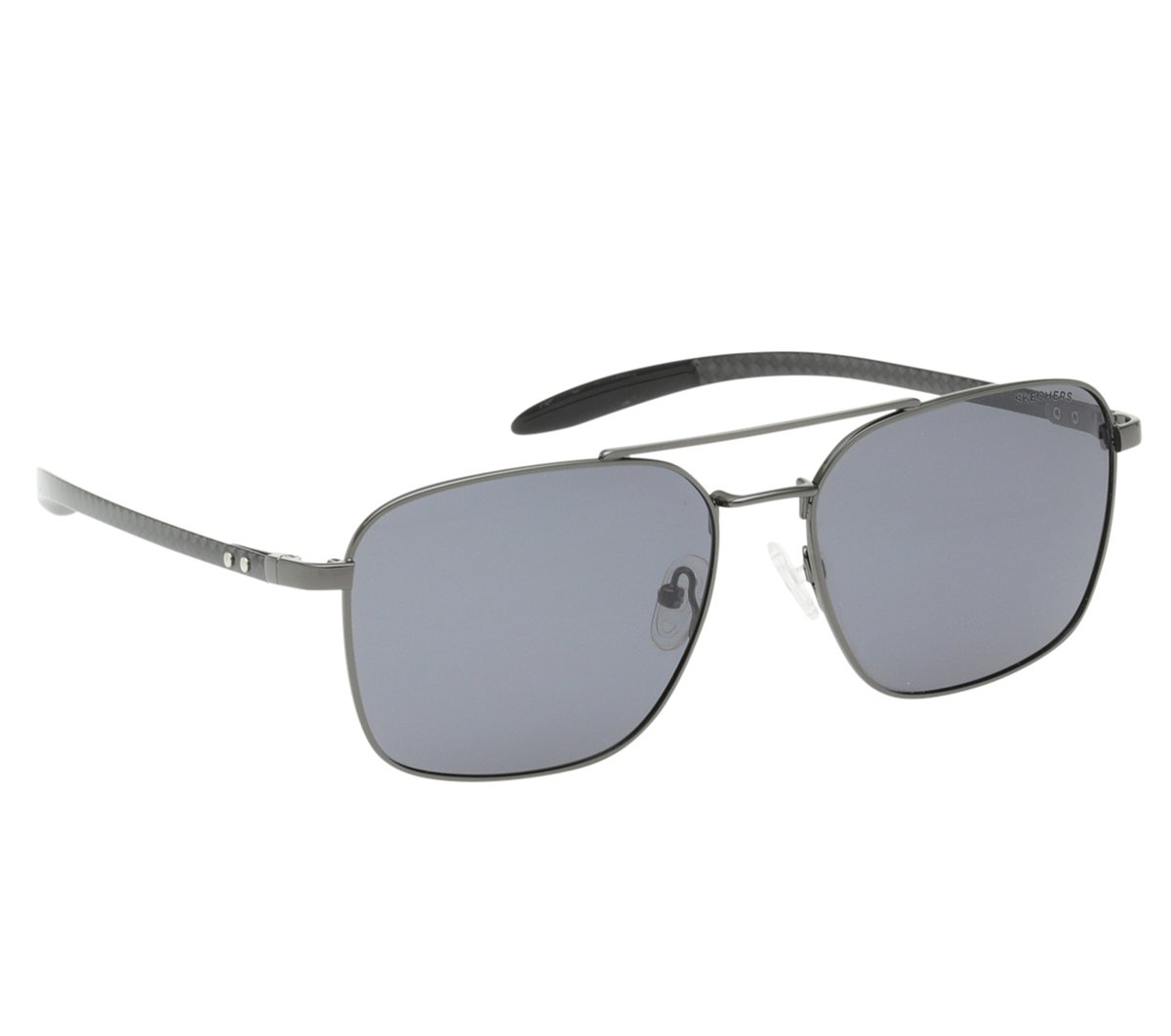 Elevated Square Satin Sunglasses — GUNMETAL