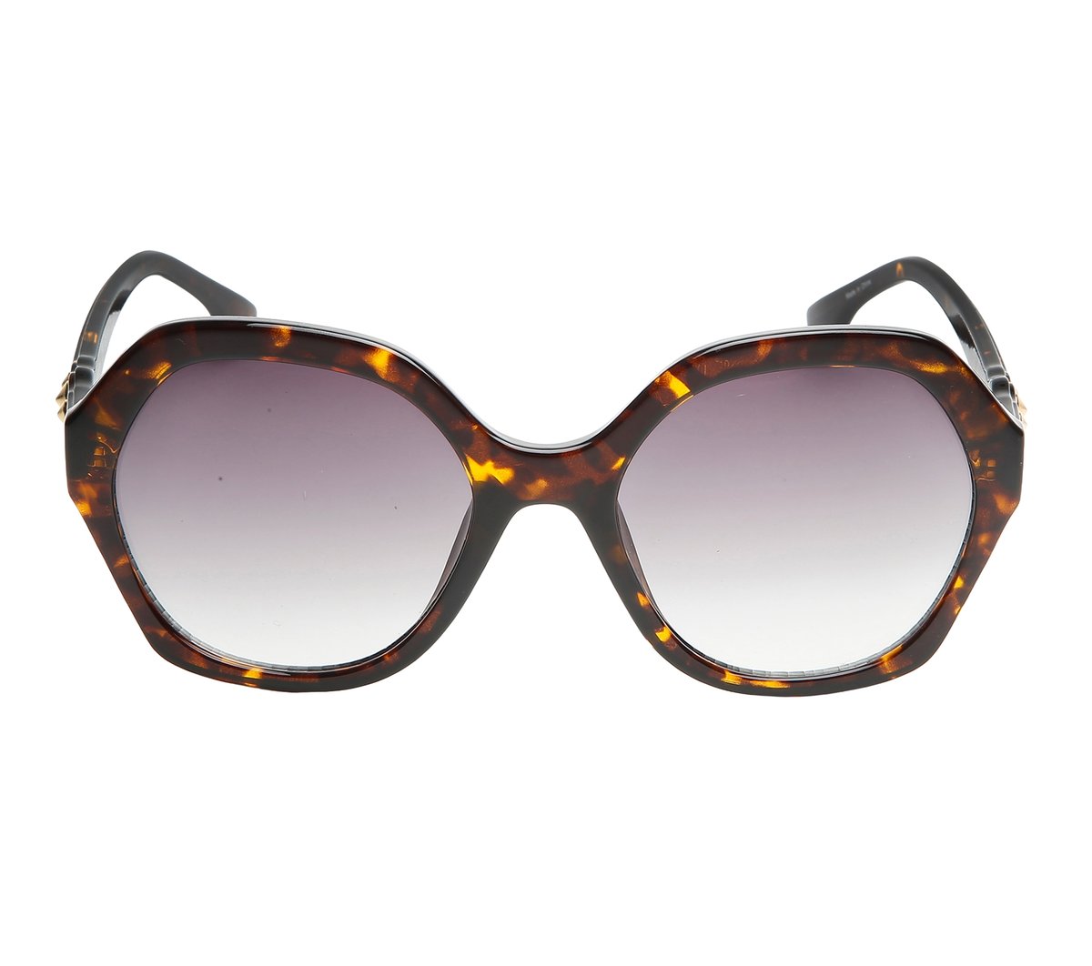 Geometric Tortoise Sunglasses — BROWN