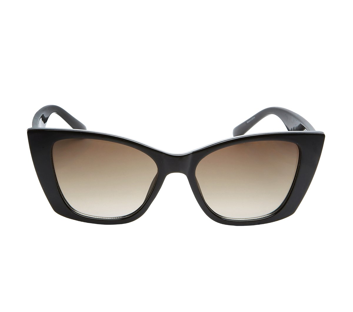 Cateye Shiny Bold Sunglasses — BROWN