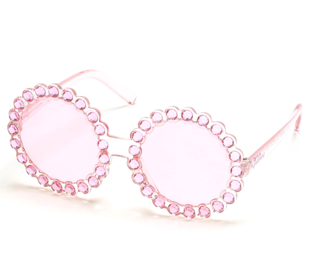 Round Rhinestone Sunglasses — PINK