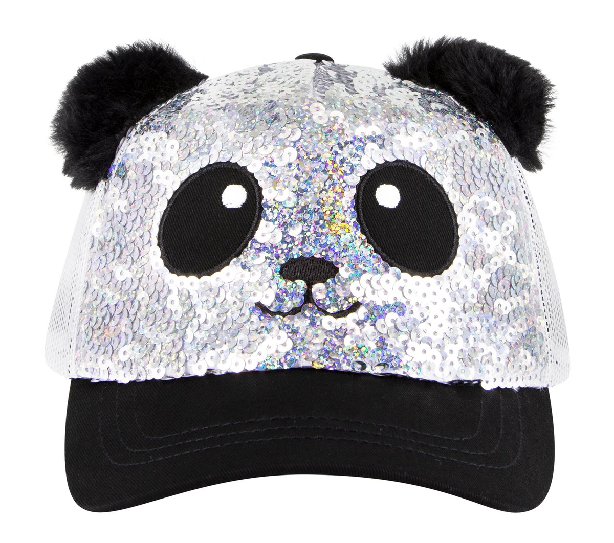 Skechers Sequin Panda Hat — SILVER / BLACK