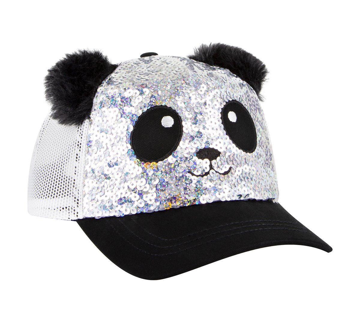 Skechers Sequin Panda Hat — SILVER / BLACK