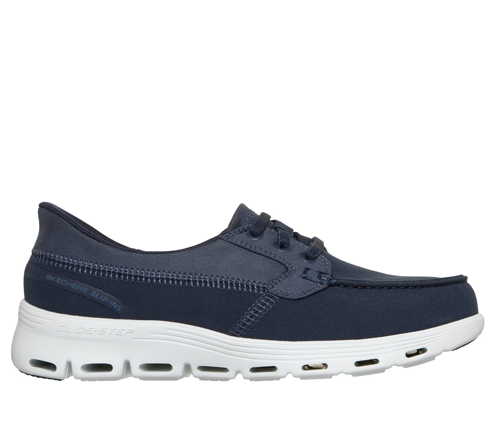 Skechers Shoes Mens Size 9.5 Blue Canvas Moreway Barco Slip On Loafers *Read* Canvas Casual Skechers Relaxed Fit Shoes for Men for sale - eBay main image 2