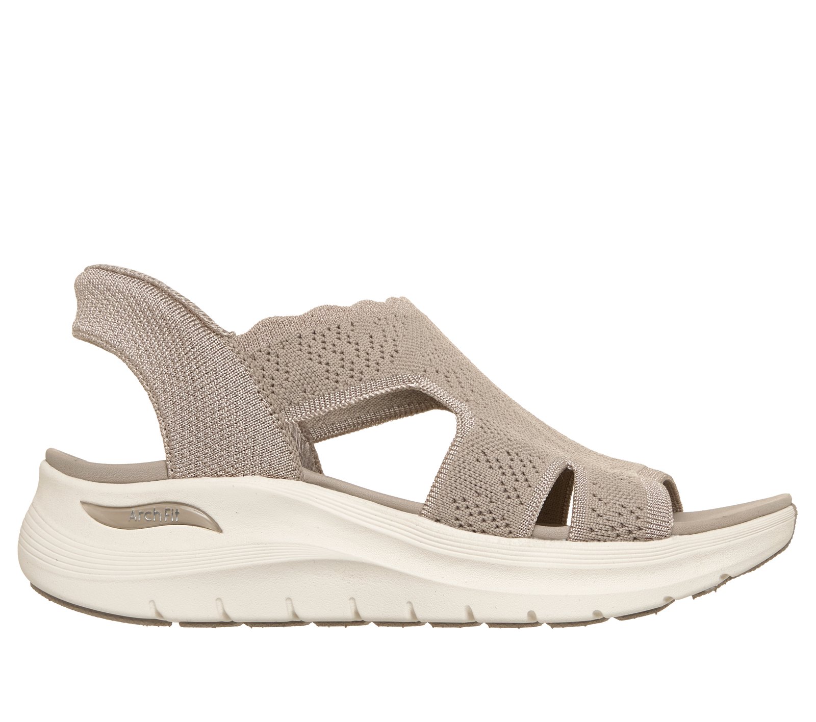 Skechers Women's Slip-ins: Arch Fit 2.0 Sandals - Best Match | Size 10.0 | Taupe | Textile | Vegan | Machine Washable