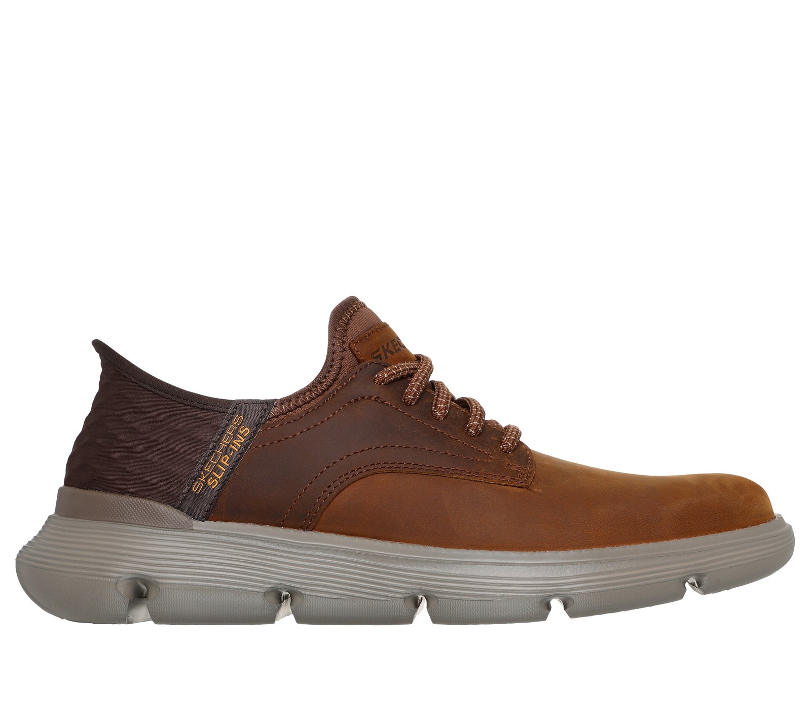 Skechers Hands Free Slip-ins Garza Rubio Men Brown Leather Wingtip Shoes Size 10 Men`s Skechers Slip-ins: Garza Rubio Wingtip Oxford 205304  main image 3