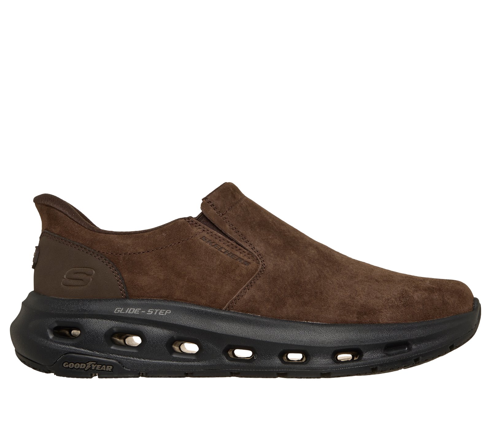 Skechers Mens Slip-On Walking Shoes Size 13 Brown Suede Leather Comfort Casual‎ Male Skechers Hands Free Slip-ins™ Men main image 3