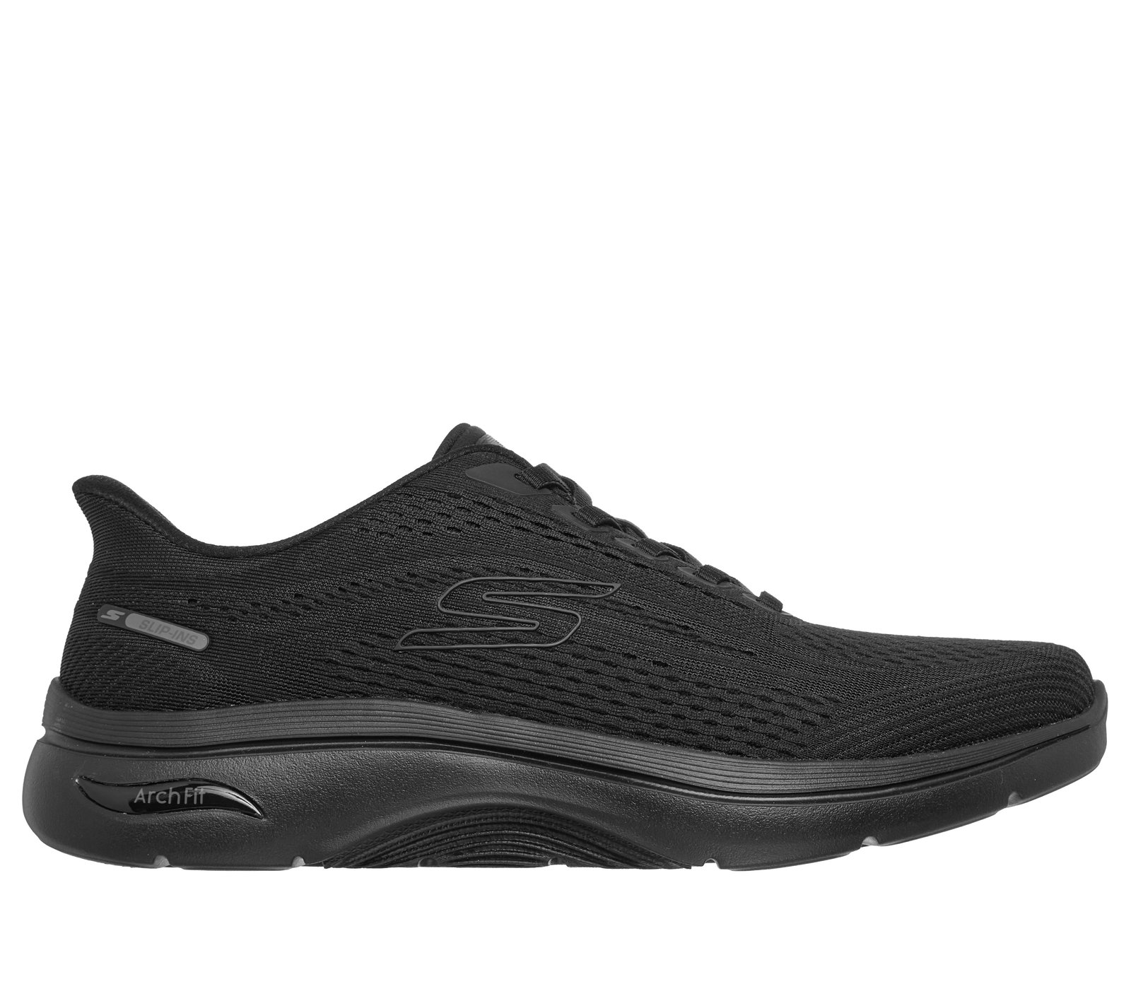Skechers Men's Slip-ins: Go Walk Arch Fit Percy Sneaker Size Black Textile/Synthetic Vegan Machine Washable