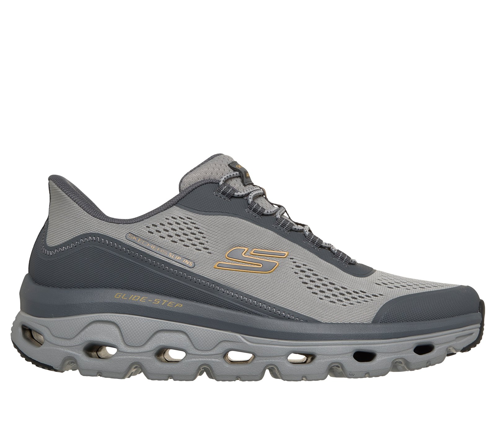 Skechers Glover S Sport Shoes Sneakers Mens 8 Gray Slip On Stretch Fit Comfort Skechers Slip-ins: Glide-Step Sole - Glover Peak main image 2